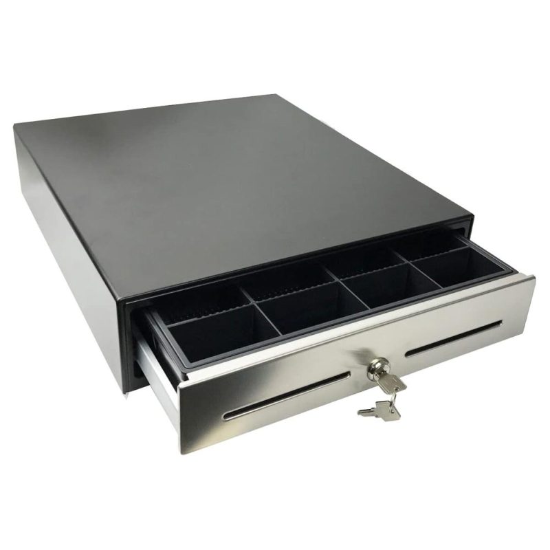POS predal za denar 410, kovinski, črn/inox lice – fotografija izdelka